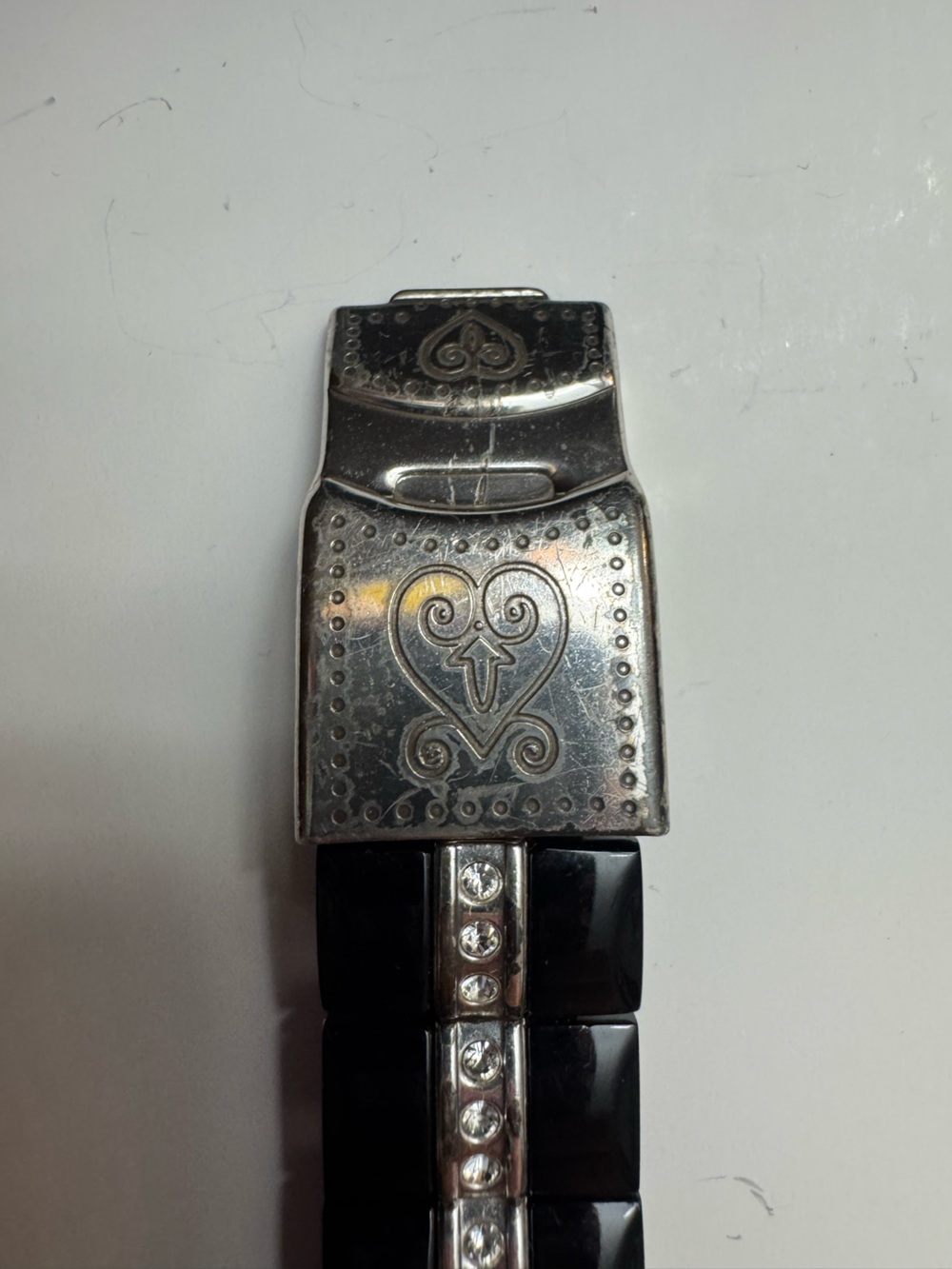 Brighton Black Bracelet Watch with Crystal Accents - Picture 2 of 3